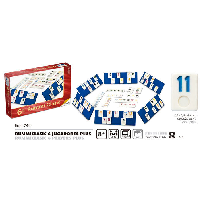 Caja del juego Rummi Classic Plus CAYRO con fichas grandes y 6 atriles - 3