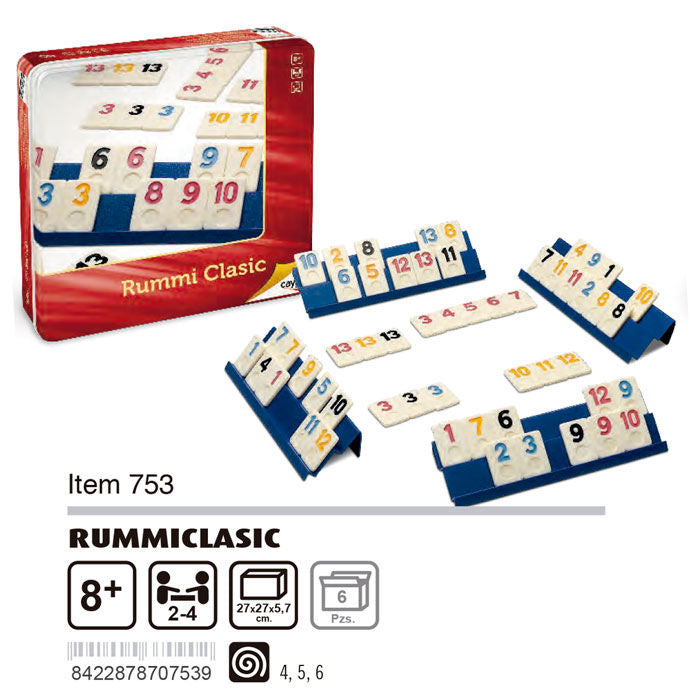 Rummi Classic de CAYRO en caja metálica roja con fichas numeradas - 3