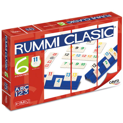 Caja del juego Rummi Classic Plus CAYRO con fichas grandes y 6 atriles