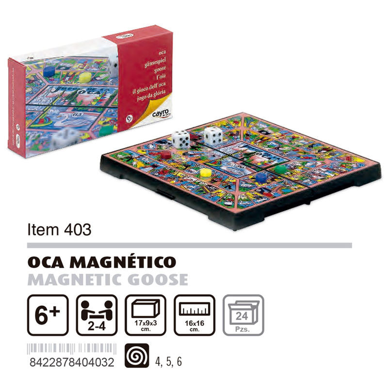 Juego de la oca magnético CAYRO con tablero plegable y fichas de colores - 3