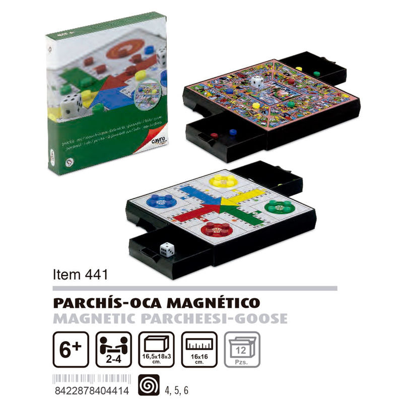 Juego CAYRO magnético de parchís y oca con tablero reversible - 3