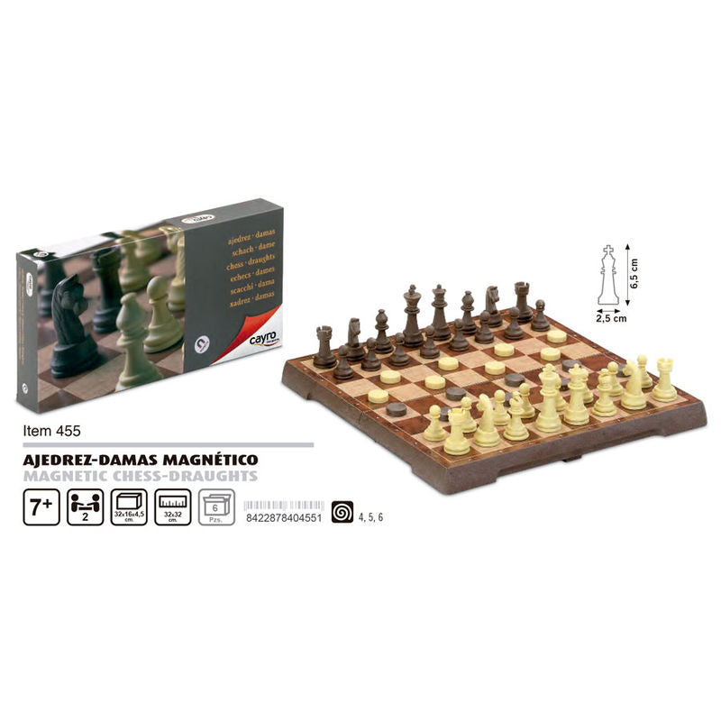 Caja del juego de ajedrez y damas magnético grande CAYRO - 3
