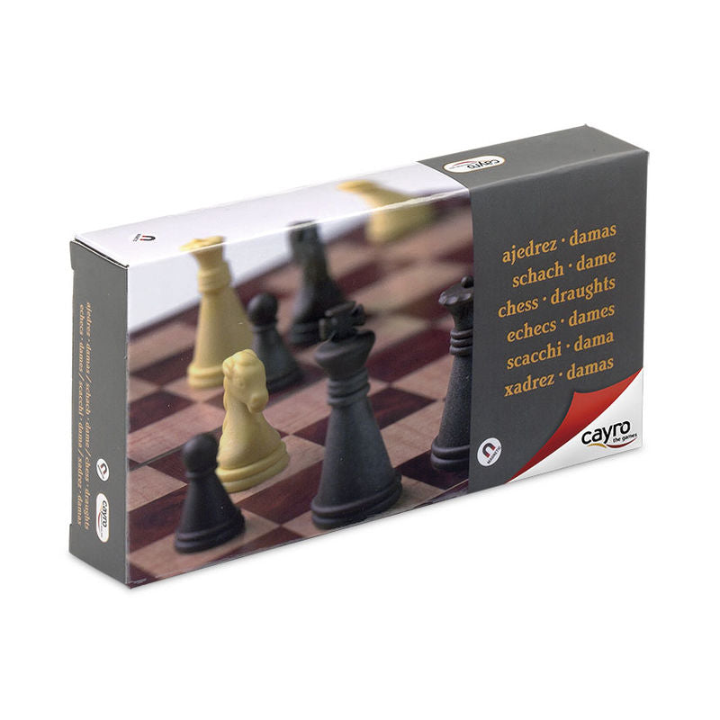 Juego CAYRO de ajedrez y damas magnético plegable