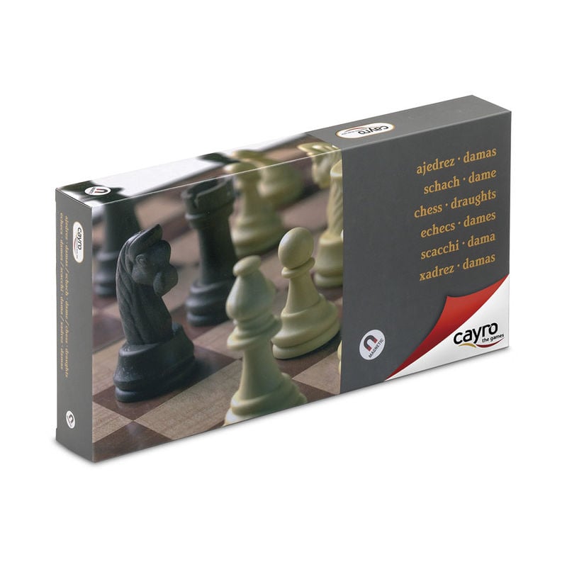 Caja del juego de ajedrez y damas magnético grande CAYRO