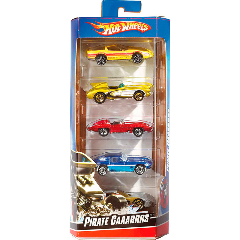 Blíster Hot Wheels con cinco coches surtidos Pirate Gaaaarrrs