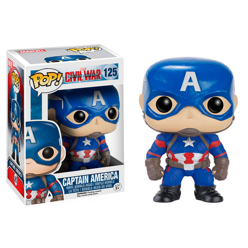 Figura Funko POP! de Capitán América con uniforme azul, rojo y blanco - 2