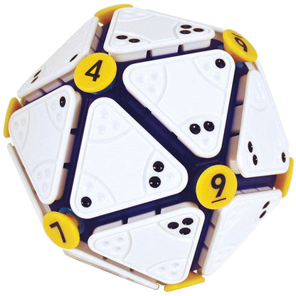 Caja del juego Icosoku con piezas triangulares y botones numerados - 2