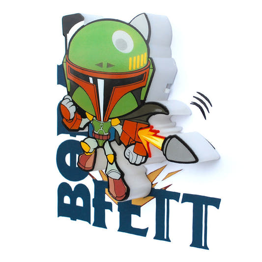Lámpara LED 3D Mini Boba Fett de Star Wars - 4