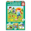 Caja de puzzle progresivo EDUCA BORRAS con animales de granja