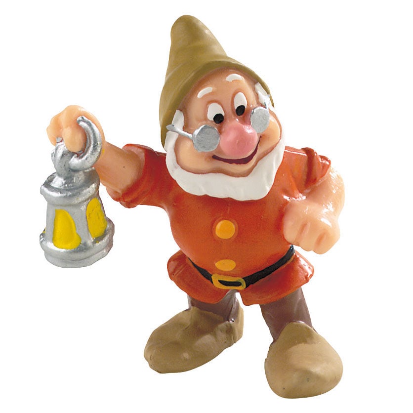 Figura BULLYLAND de un enanito de Blancanieves con farol