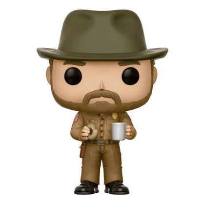 Figura Funko POP! de Hopper de Stranger Things con sombrero y taza